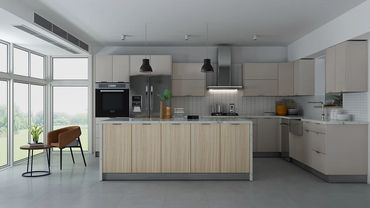 Laminate Kitchen with Custom Hood