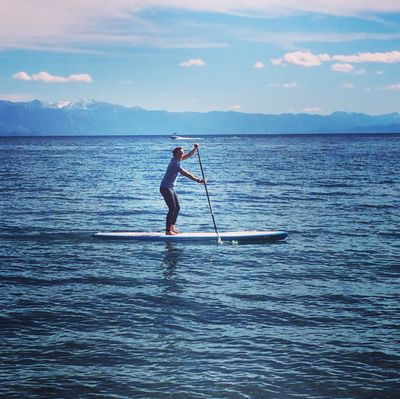 Paddleboarding on Lake Tahoe is just one of my favorite pastimes. 