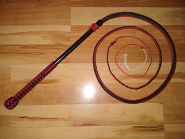 Black and Red hybrid stock whip.