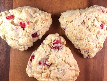 Another great blend of raspberry and hits chocolate - this time in a scone.