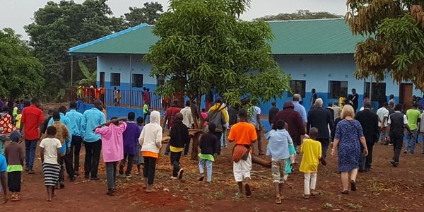Academic building at the District Training center in Milange, Mozambique, featuring classrooms, library and office