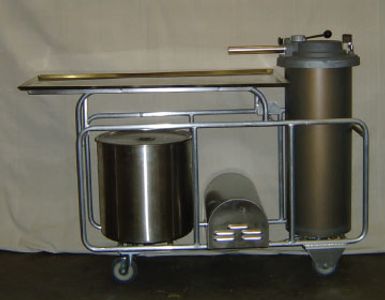 A Zuber Sausage Stuffer, a machine used to make sausage.