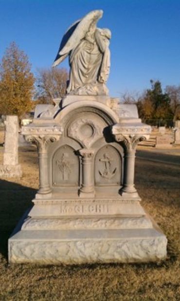 Grave Charter member William G. McGechie family monument Park Grove Cemetery, 1000 E Houston St, BA