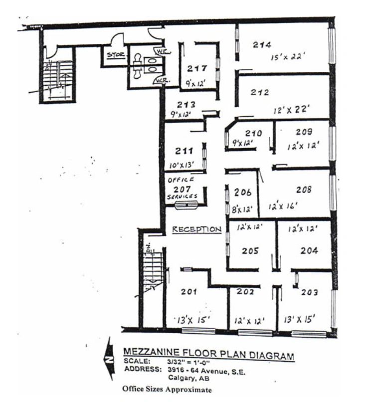 Office floor plan at Wright Business Centre, low price office space.