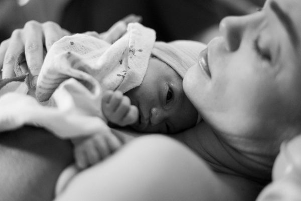 Birth Photography, newborn just delivered