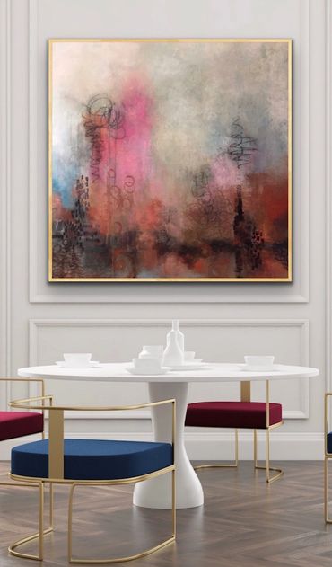 Modern Abstract Art Canvas Lesley Cangialosi Orlando Faux Finish