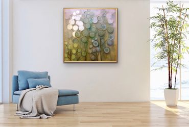 Modern Abstract Circles Art Canvas Orlando Artist Lesley Cangialosi
