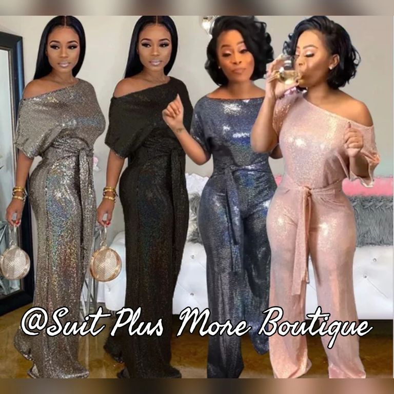 Sequince Jazzy Jumpsuits
Colors: Blue Midnight, Gold, Silver and Black
Size: Small - 3x