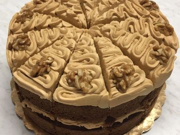 Coffee walnut cake, British coffee and walnut cake