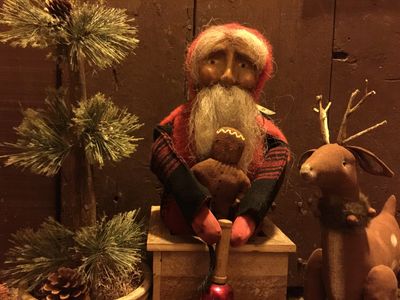 My work stems from a lifelong passion for antiques, gardening, and whimsical handcrafted Folkart.