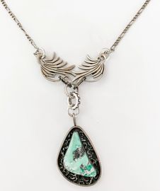 sterling silver and turquoise artisan necklace