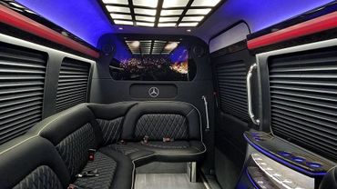 Interior of First Class Customs Sprinter Limo