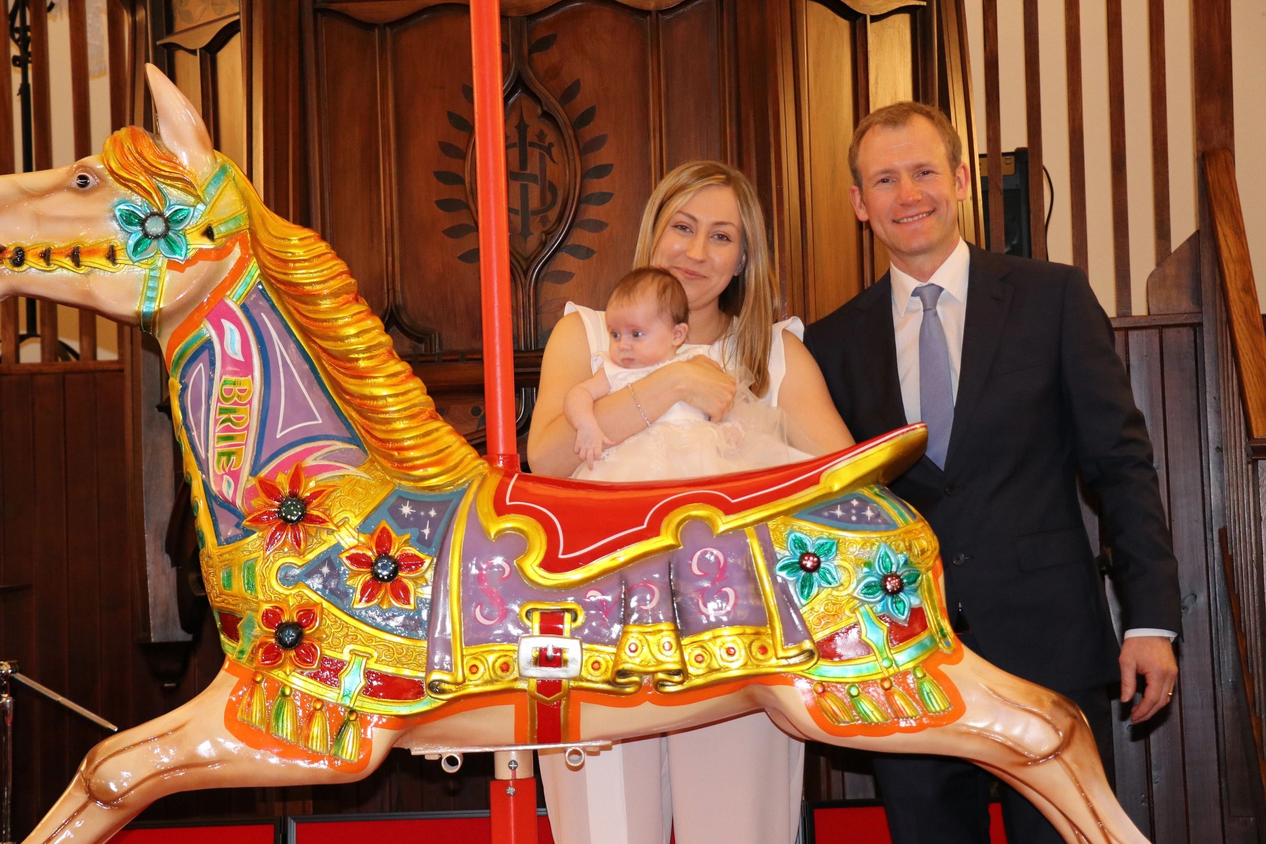 Carousel horse prop with your chosen Christening name. Great reminisce for years to come...