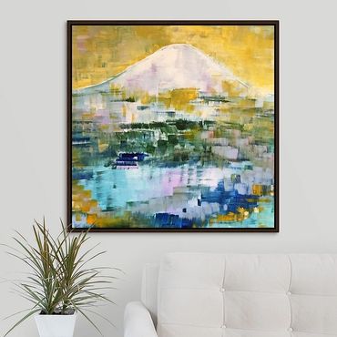 Pacific Northwest Original Mt. Rainier Abstract Painting Canvas Print of Mount Rainier Impressionism