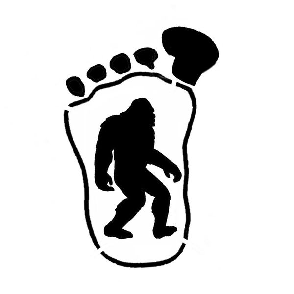 Outline Bigfoot W Bigfoot Stencil Sasquatch Yeti Stencils