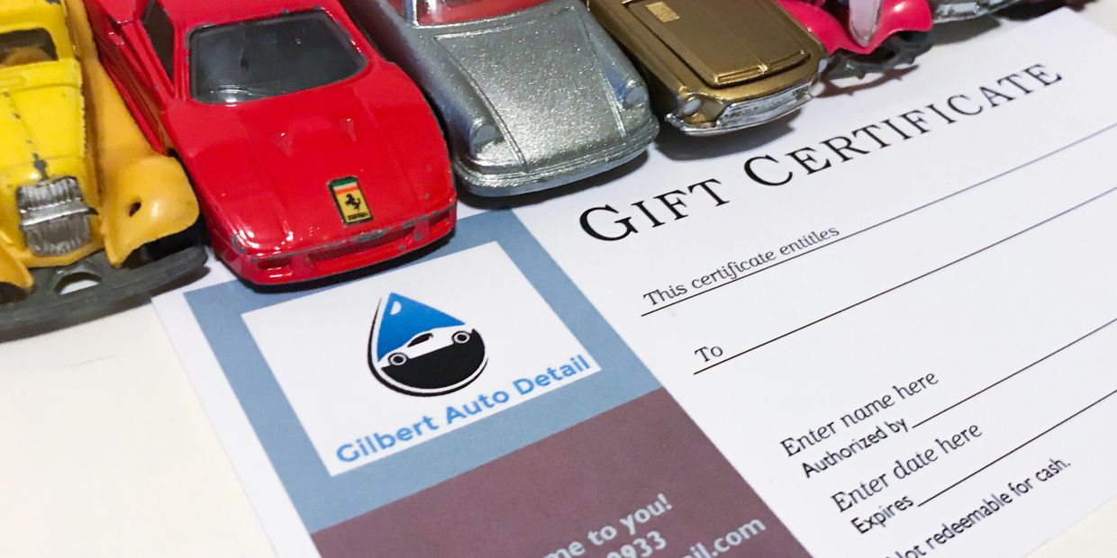 Auto Detailing Gift Cards Paint Correction Hand Wash Detail Certificate