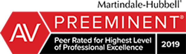 Martindale-Hubbell Preeminent - Peer Rated for Highest Level of Professional Excellence 2019