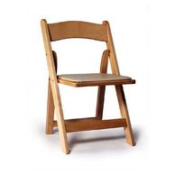 Natural Wood Garden Chair with Tan Cushion folding chair