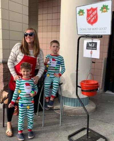 Kristin Laird 's sons used their allowance for candy canes to pass out to supporters.