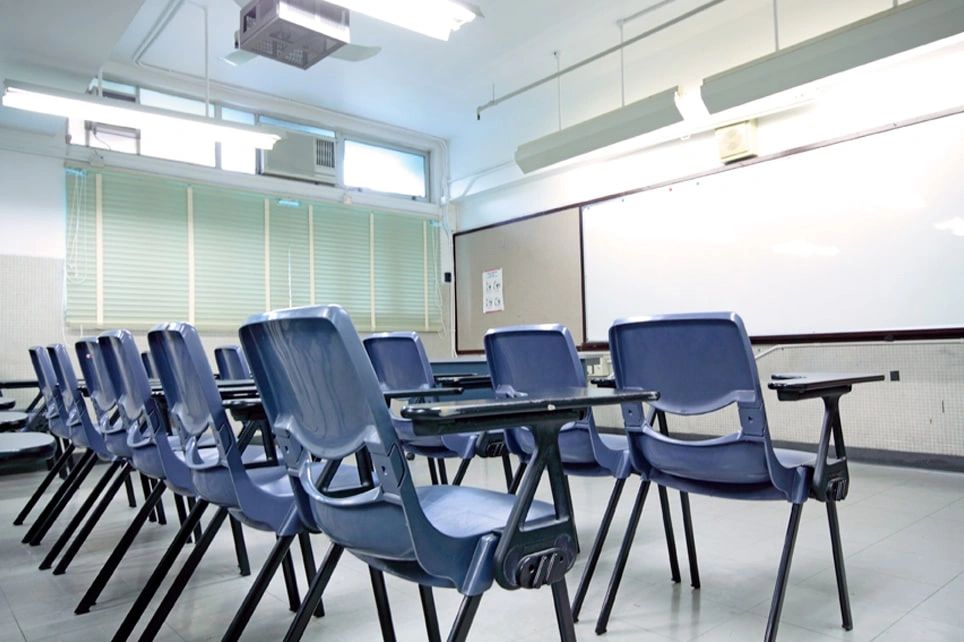 Cleaner Classrooms, dusting walls, floor striping and waxing, sanitizing, disinfecting.
