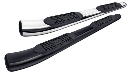 Step Bars, Running Boards, Chrome, Stainless Steel, Black Powder Coated, No Drilling, Wheel to Wheel