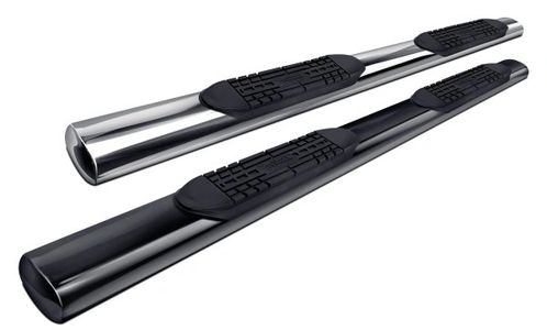 Step Bars, Running Boards, Chrome, Stainless Steel, Black Powder Coated, No Drilling, Wheel to Wheel