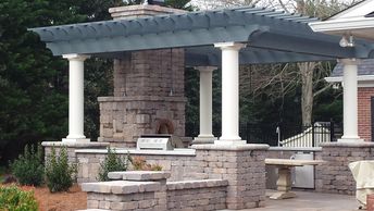 Pergola, outdoor kitchen