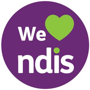 We heart the NDIS purple circle banner