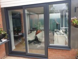 Anthracite grey sliding patio