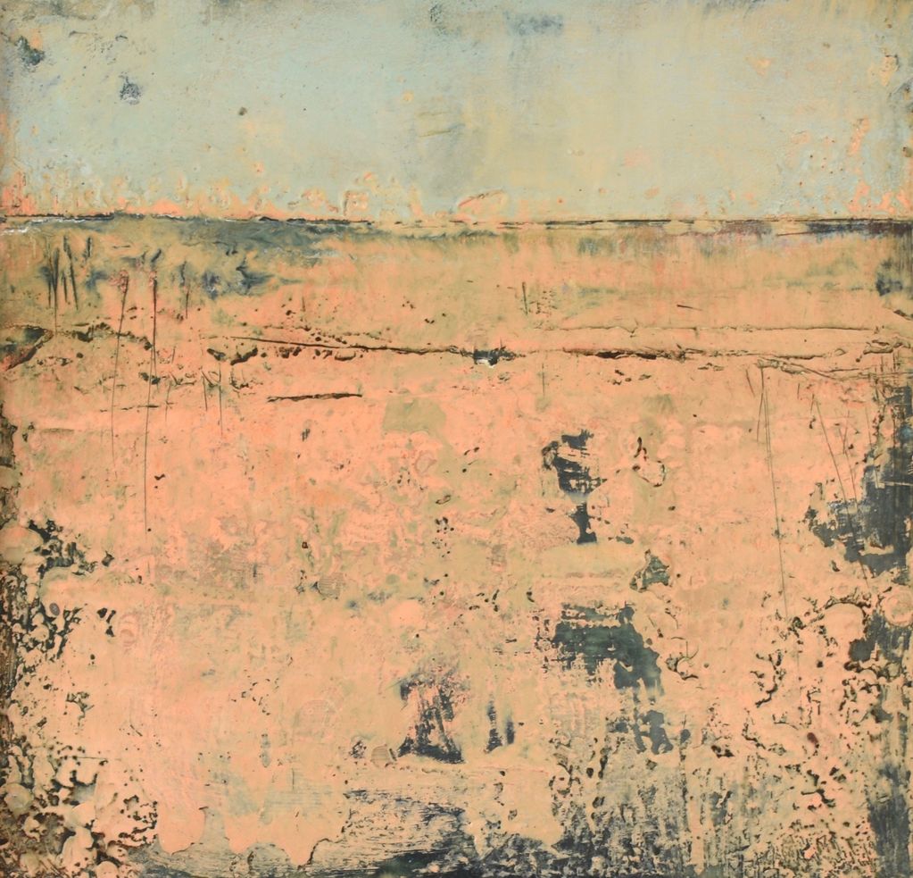 "Ορίζοντας/Ufuk".
310mm x 305mm.
Encaustics and oils on birch.