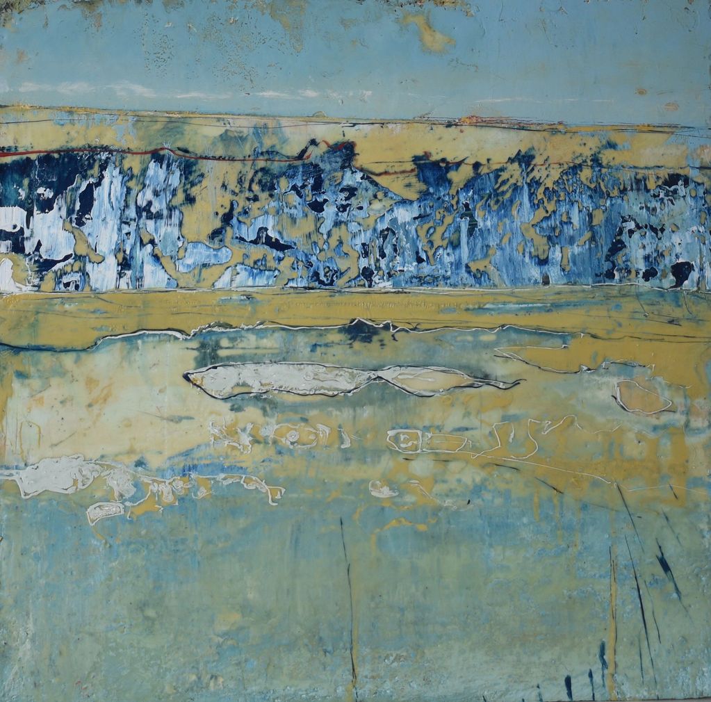 "Fragment".
60 x  50 cm.
Encaustics and oils on birch ply.