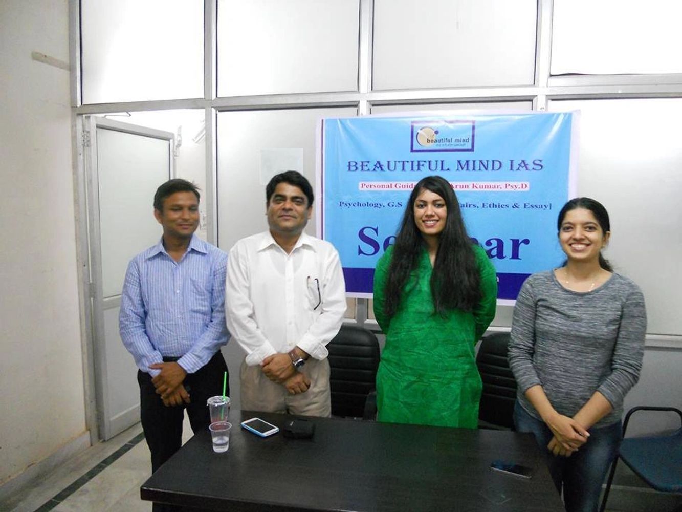 Arun Kumar, Founder, Beautiful Mind with his successful students in the civil service examination