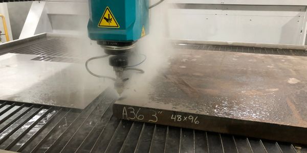FLow Mach 200 CNC waterjet cutting aluminum
