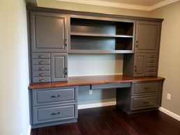 Custom Home Office Cabinets with Printer and File Drawers