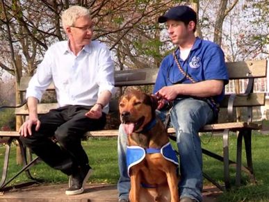 Brian chatting to the late Paul O'Grady for an episode of For the love of Dogs.
