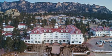 Drone photography of The Stanley Hotel, Estes Park, CO