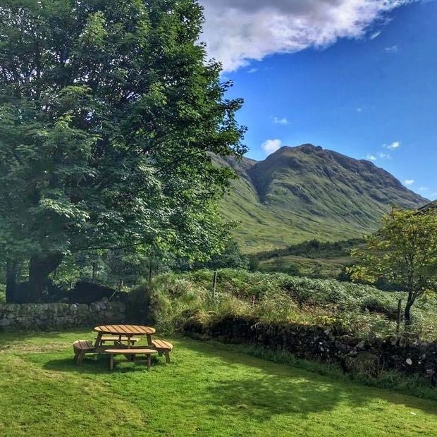 Glen Etive Schoolhouse garden view