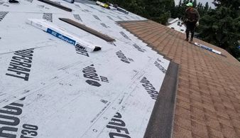Roofing process by Alberta strong roofing
IKO Cambridge colour earthtone cedar underlayment