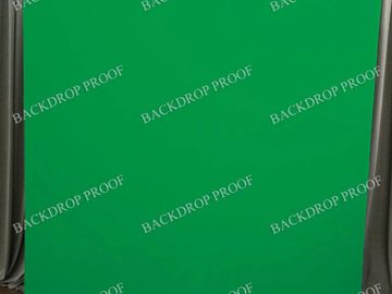 Green screen backdrop for photo and video booth rentals.