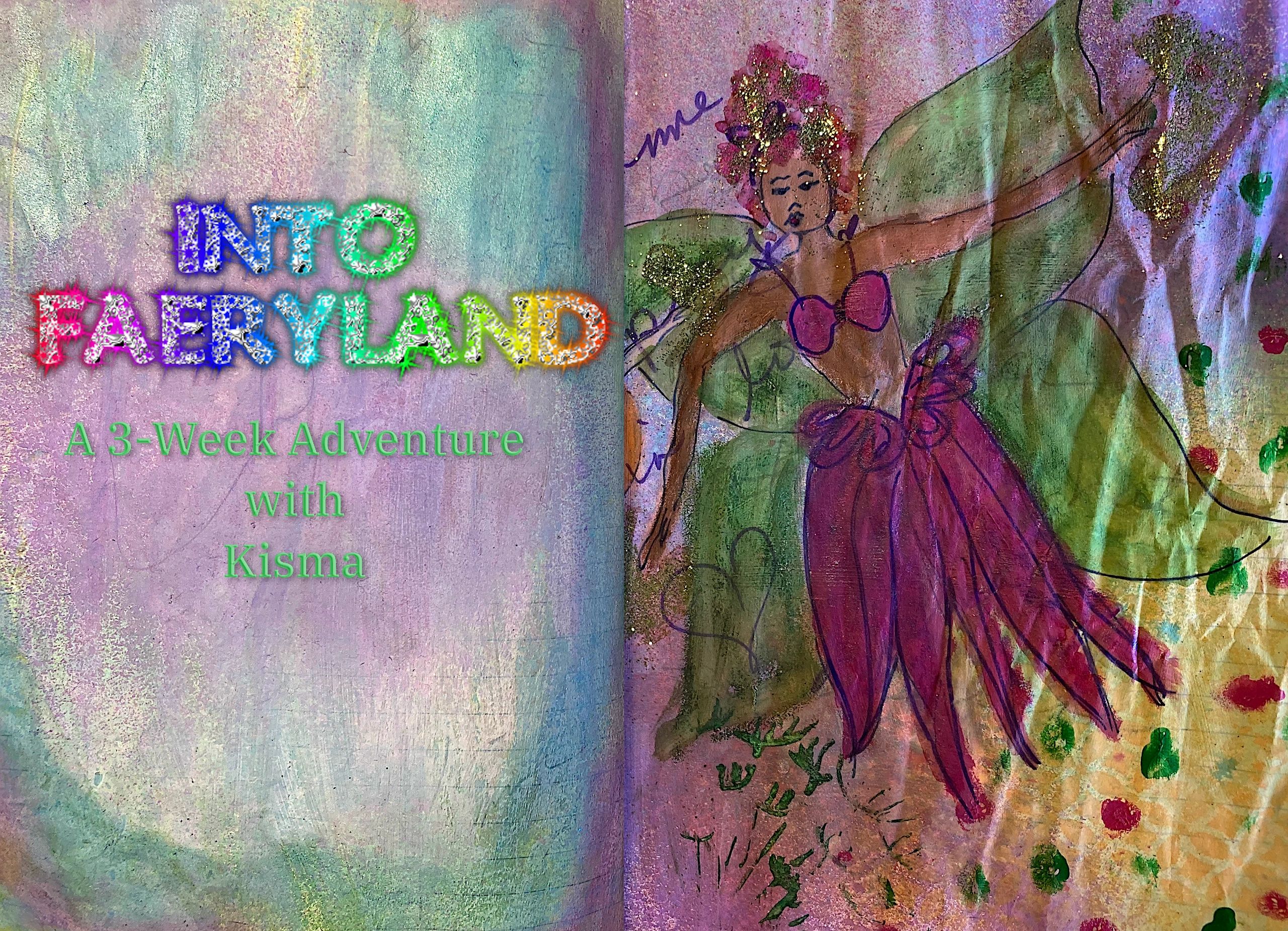 Colorful title page with a fairy illustration and glitter accents.