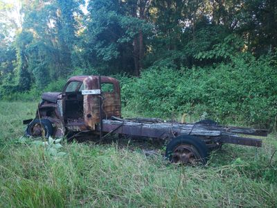 old logging truck on farmstay