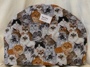 Large tea cosy with cat pattern
