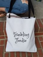 traveling foodie tote bag, tote bags etsy, canvas tote bags, designer tote bags, tote bags etsy