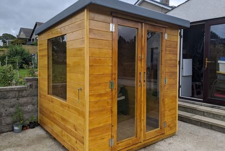 2m x 2m bespoke wooden summer house by MJB