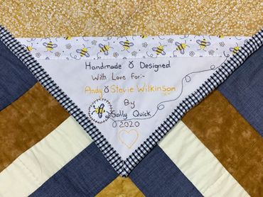 Hand embroidered labels © Sally Quick