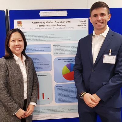 Dr Fiona Tsang-Wright, Consultant Surgeon presenting a poster on near-peer teaching 2019