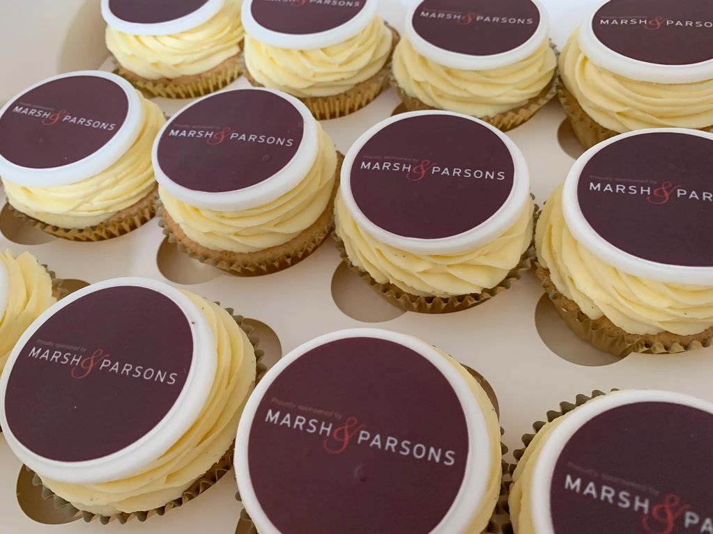 Marsh and Parsons Estate agency Corporate Cupcakes. Cupcake Delivery London from a Bakery near me.