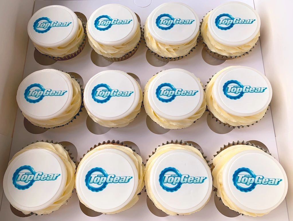 Poppy's Cupcakes Top Gear Cupcakes, ordered by the BBC for a new series. Can be made with any logo.