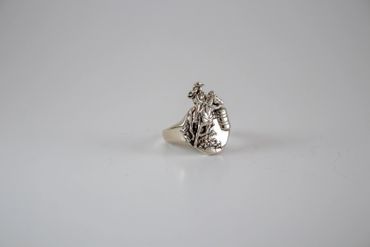 Finished ring made from recycled sterling silver. Lost wax casting process.