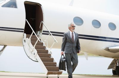 Executive departing Jet Airplane